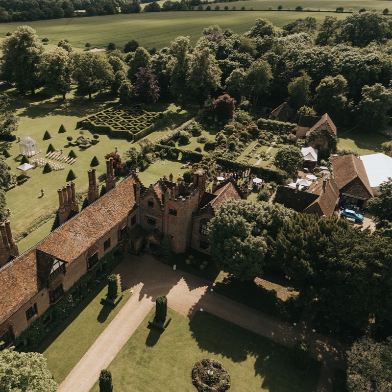 Chenies Manor House from the air