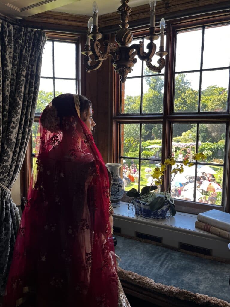 Chenies Manor House bride preparing for wedding