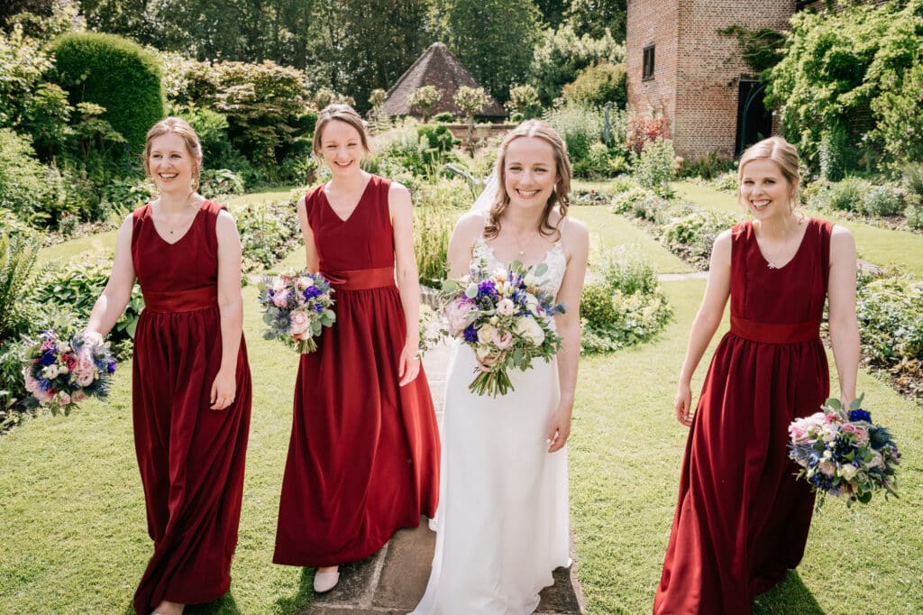 Chenies Manor House wedding party