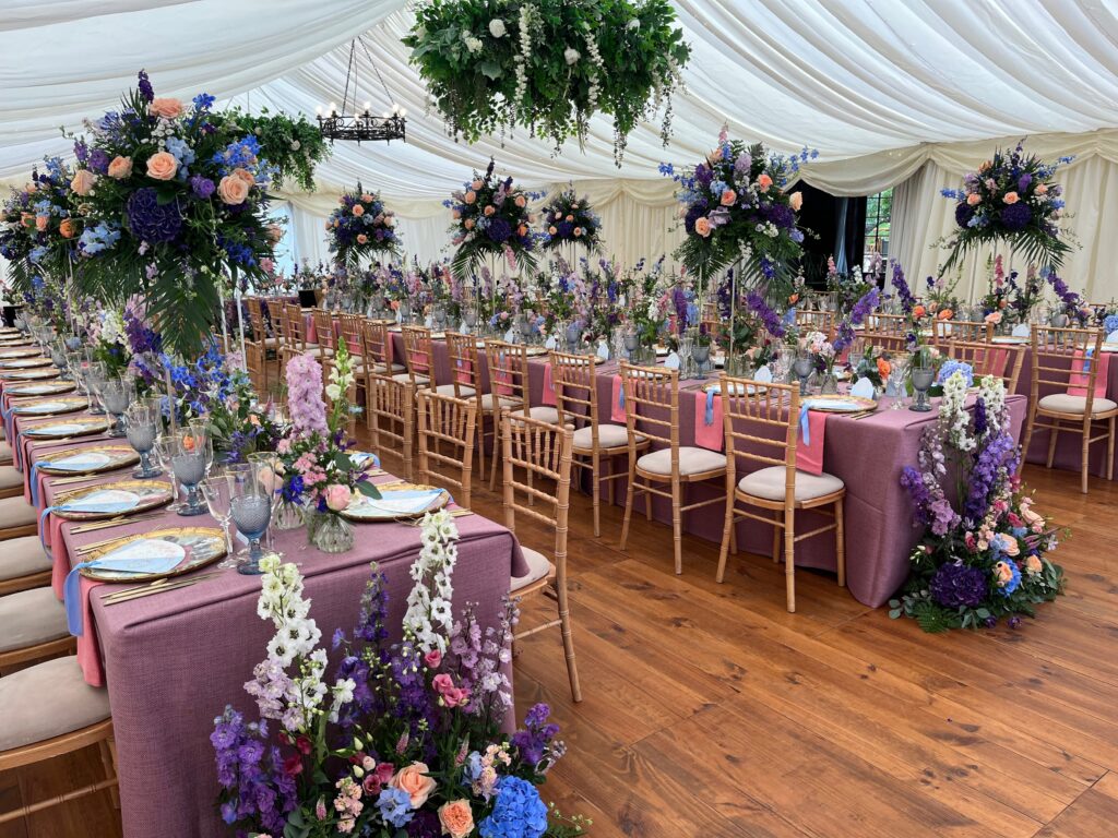 Chenies Manor House wedding reception marquee