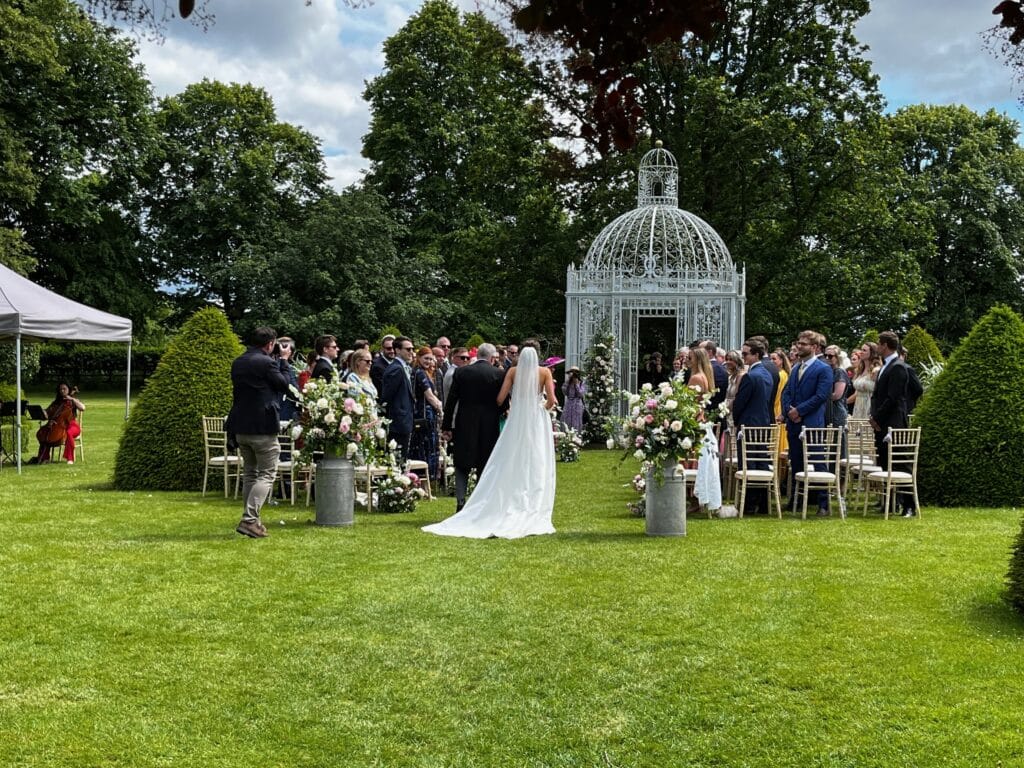 Chenies Manor House wedding at the bird cage pergola