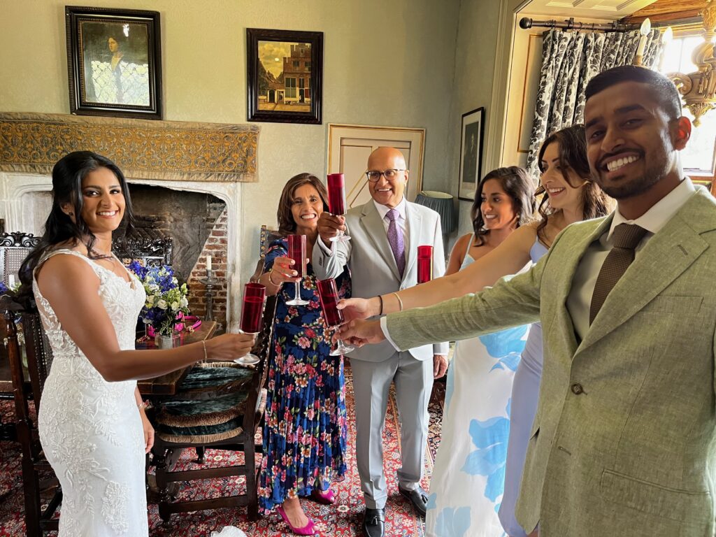 Chenies Manor House wedding party